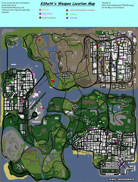 Weapon locations (GTA San Andreas) .